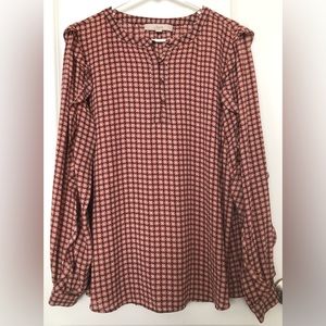 Never Worn! LOFT Long-Sleeve Shirt/Blouse, Size Large